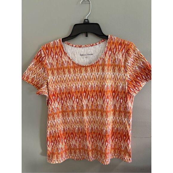 Rebecca Malone Diamond design Short Sleeve Pullover Shirt Size Large - Picture 1 of 4